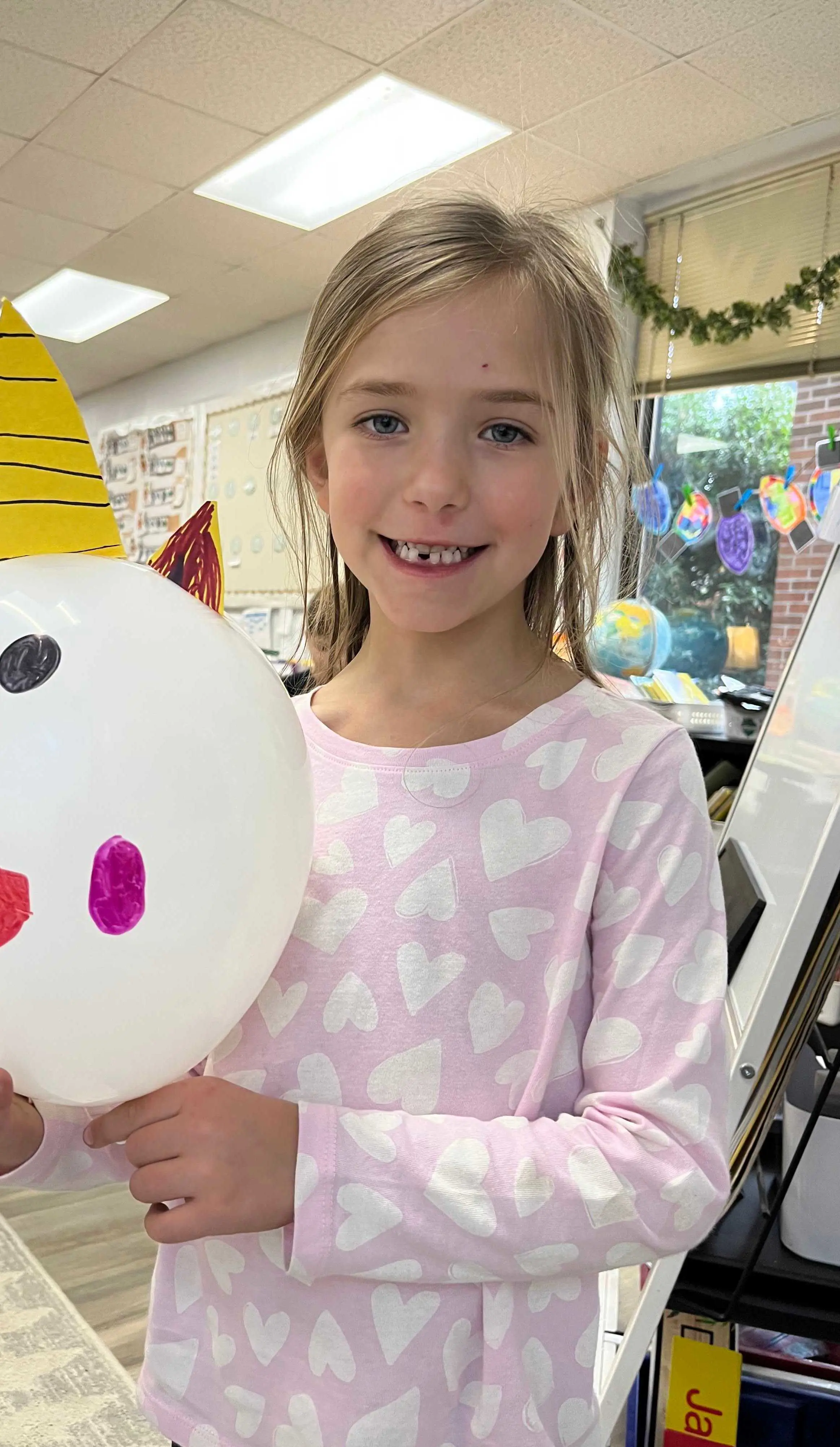 Student with balloon